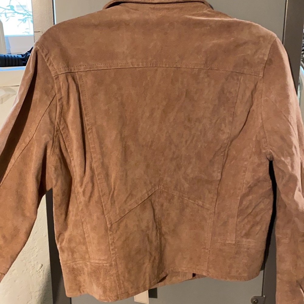 SL8 pale pink suede moto jacket